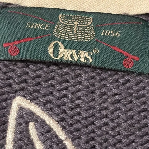 VTG Orvis Women's Patchwork Leaf Knit Grandma Sweater Button Front Cottagecore S - Picture 11 of 16